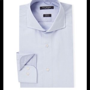 Issac Mizrahi Slim Fit Stretch Blue Dress Shirt